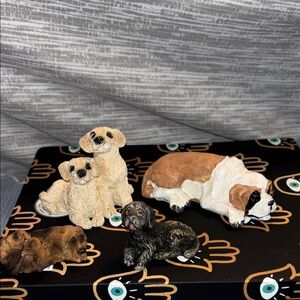 Grouping of miniature figuine dogs